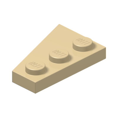 RIGHT PLATE 2X3 W/ANGLE · Brick Yellow (réf. BrickLink Tan)