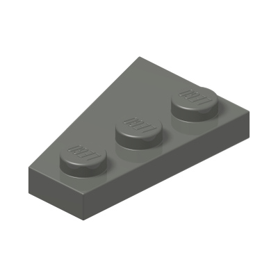 RIGHT PLATE 2X3 W/ANGLE · Dark Stone Grey (réf. BrickLink Dark Bluish Gray)