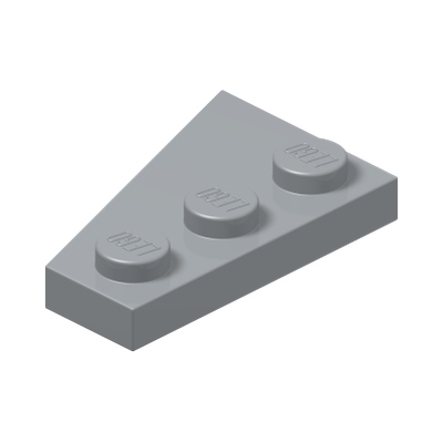 RIGHT PLATE 2X3 W/ANGLE · Medium Stone Grey (réf. BrickLink Light Bluish Gray)