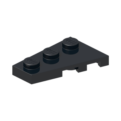 LEFT PLATE 2X3 W/ANGLE · Black (réf. BrickLink Black)