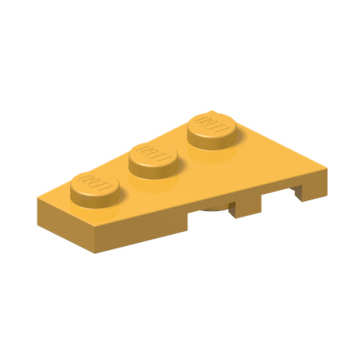 LEFT PLATE 2X3 W/ANGLE · Flame Yellowish Orange (réf. BrickLink Bright Light Orange)