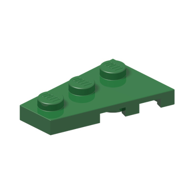 LEFT PLATE 2X3 W/ANGLE · Dark Green (réf. BrickLink Green)