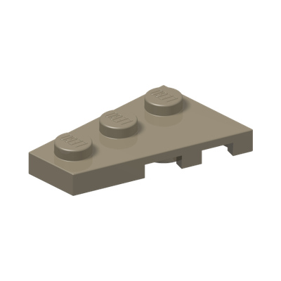 LEFT PLATE 2X3 W/ANGLE · Sand Yellow (réf. BrickLink Dark Tan)
