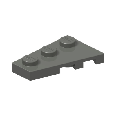 LEFT PLATE 2X3 W/ANGLE · Dark Stone Grey (réf. BrickLink Dark Bluish Gray)