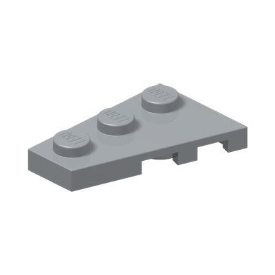 LEFT PLATE 2X3 W/ANGLE · Medium Stone Grey (réf. BrickLink Light Bluish Gray)
