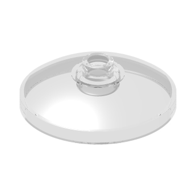 PARABOLIC REFLECTOR Ø24X6,4 · Transparent (réf. BrickLink Trans-Clear)
