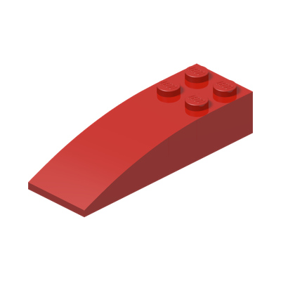 Slope, Curved 6 x 2 · LEGO 6347779 (réf. BrickLink 44126) · Couleur BrickLink : Red