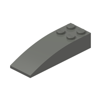 Slope, Curved 6 x 2 · Couleur BrickLink : Dark Bluish Gray