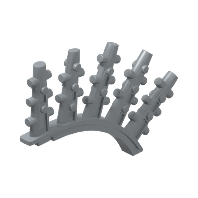 Bionicle Rahkshi Back Blade, 5 Spikes with Side Spokes (Vorahk) · Réf. BrickLink 44146 · Couleur BrickLink : Pearl Light Gray