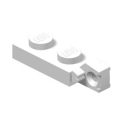 PLATE 1X2 W/STUB VERTICAL/END · LEGO 6266219 (réf. BrickLink 44301b) · White (réf. BrickLink White)