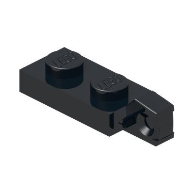 PLATE 1X2 W/STUB VERTICAL/END · Black (réf. BrickLink Black)