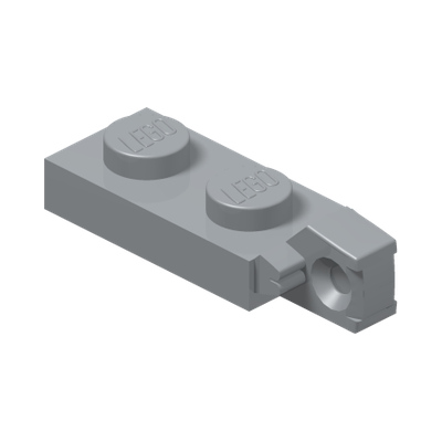 PLATE 1X2 W/STUB VERTICAL/END · Medium Stone Grey (réf. BrickLink Light Bluish Gray)