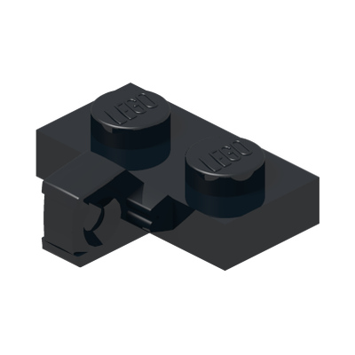 PLATE 1X2 W. STUB/VERTICAL · Black (réf. BrickLink Black)