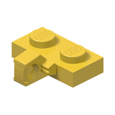 Hinge Plate 1 x 2 Locking with 1 Finger on Side without Bottom Groove · LEGO 4185617 (réf. BrickLink 44567b) · Couleur BrickLink : Yellow