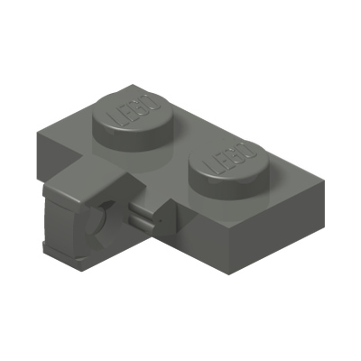 PLATE 1X2 W. STUB/VERTICAL · Dark Stone Grey (réf. BrickLink Dark Bluish Gray)