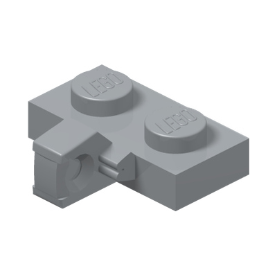 PLATE 1X2 W. STUB/VERTICAL · Medium Stone Grey (réf. BrickLink Light Bluish Gray)