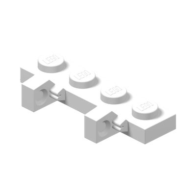 Hinge Plate 1 x 4 Locking Dual 1 Finger on Side · LEGO 6276043 (réf. BrickLink 44568) · Couleur BrickLink : White