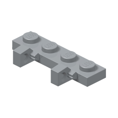 PLATE 1X4 W/STUMPS VERTICAL · Medium Stone Grey (réf. BrickLink Light Bluish Gray)