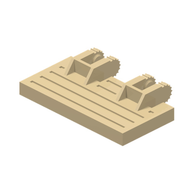 Hinge Train Gate 2 x 4 Locking Dual 2 Fingers with Rear Reinforcements · LEGO 4286666 (réf. BrickLink 44569) · Couleur BrickLink : Tan