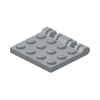 ROOF 4X4 W. FORKS · Medium Stone Grey (réf. BrickLink Light Bluish Gray)