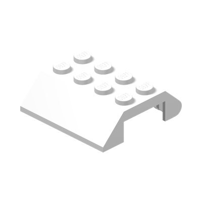 Slope 45 4 x 4 Double with Locking Hinge · LEGO 4200035 (réf. BrickLink 44571) · Couleur BrickLink : White