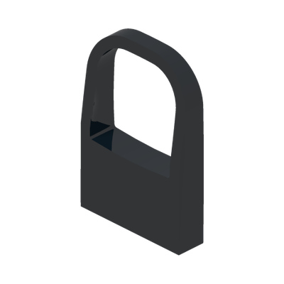 Fabuland Window 1 x 4 x 5 with Curved Top · Réf. BrickLink 4463 · Couleur BrickLink : Black