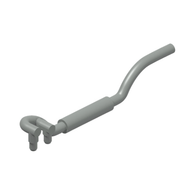Vehicle, Exhaust Pipe Twin Inlet 11L Right · LEGO 446702 (réf. BrickLink 4467) · Couleur BrickLink : Light Gray