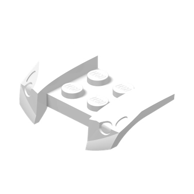 Vehicle, Mudguard 2 x 4 with Headlights Overhang · LEGO 4297330 (réf. BrickLink 44674) · Couleur BrickLink : White