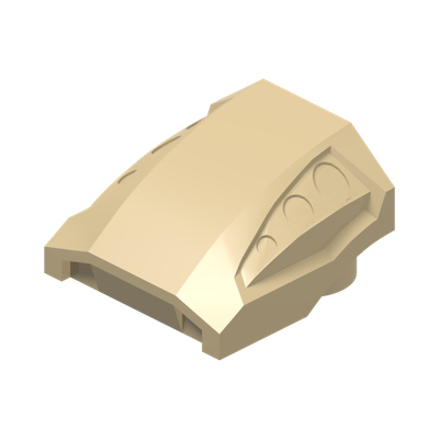 Slope, Curved 2 x 2 with Debossed Side Ports · Réf. BrickLink 44675 · Couleur BrickLink : Tan