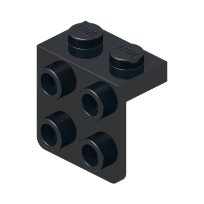 ANGLE PLATE 1X2 / 2X2 · Black (réf. BrickLink Black)