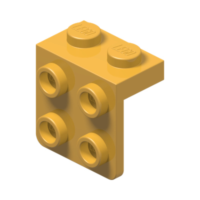 ANGLE PLATE 1X2 / 2X2 · Flame Yellowish Orange (réf. BrickLink Bright Light Orange)
