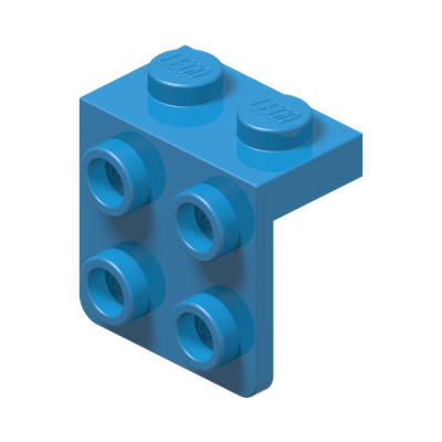 Bracket 1 x 2 - 2 x 2 · Dark Azur (réf. BrickLink Dark Azure)