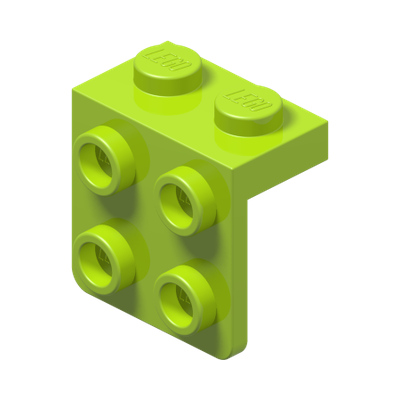 ANGLE PLATE 1X2 / 2X2 · Bright Yellowish Green (réf. BrickLink Lime)
