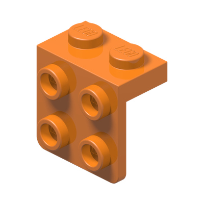 ANGLE PLATE 1X2 / 2X2 · Bright Orange (réf. BrickLink Orange)
