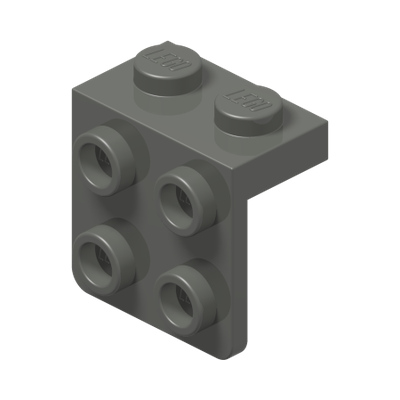 ANGLE PLATE 1X2 / 2X2 · Dark Stone Grey (réf. BrickLink Dark Bluish Gray)