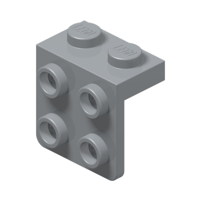 ANGLE PLATE 1X2 / 2X2 · Medium Stone Grey (réf. BrickLink Light Bluish Gray)