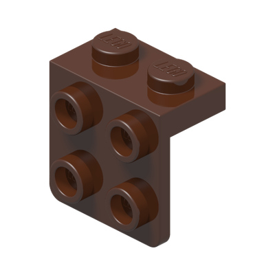ANGLE PLATE 1X2 / 2X2 · Reddish Brown (réf. BrickLink Reddish Brown)