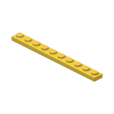 PLATE 1X10 · Bright Yellow (réf. BrickLink Yellow)