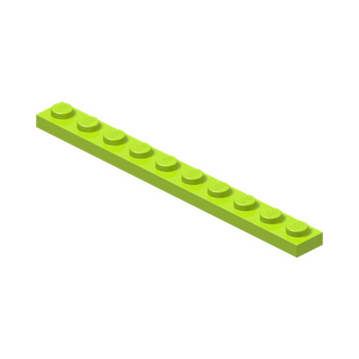 PLATE 1X10 · Bright Yellowish Green (réf. BrickLink Lime)