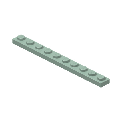 PLATE 1X10 · Sand Green (réf. BrickLink Sand Green)