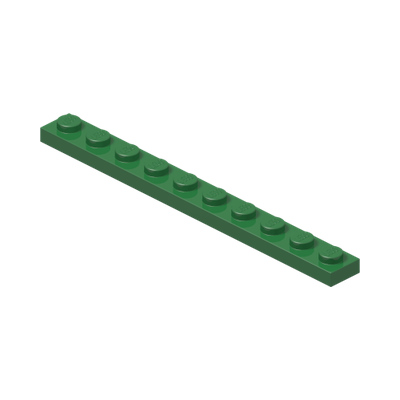 PLATE 1X10 · Dark Green (réf. BrickLink Green)