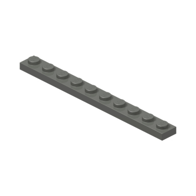 PLATE 1X10 · Dark Stone Grey (réf. BrickLink Dark Bluish Gray)