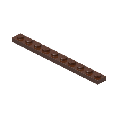 PLATE 1X10 · Reddish Brown (réf. BrickLink Reddish Brown)