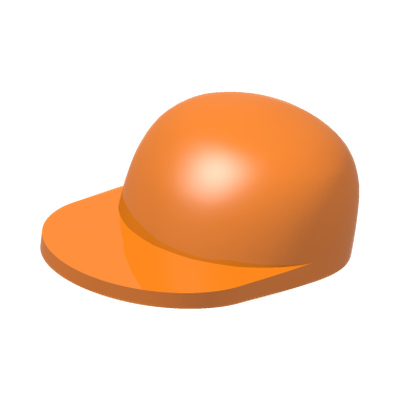 Minifigure, Headgear Cap - Short Curved Bill · LEGO 4583147 (réf. BrickLink 4485b) · Bright Orange (réf. BrickLink Orange)