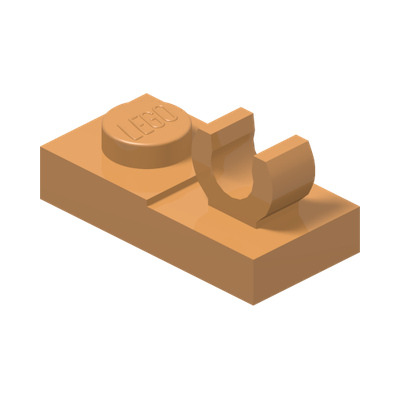 PLATE 1X2 W. VERTICAL GRIP · Medium Nougat (réf. BrickLink Medium Nougat)