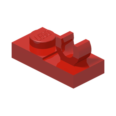 PLATE 1X2 W. VERTICAL GRIP · Bright Red (réf. BrickLink Red)