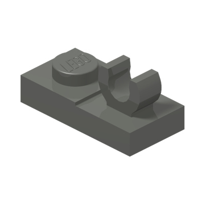 PLATE 1X2 W. VERTICAL GRIP · Dark Stone Grey (réf. BrickLink Dark Bluish Gray)