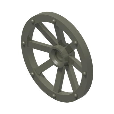 Wheel Wagon Large 33mm D., Hole Notched for Wheels Holder Pin · LEGO 6233803 (réf. BrickLink 4489b) · Couleur BrickLink : Pearl Dark Gray
