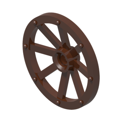 WHEEL WITH SPOKES Ø33.8 · Reddish Brown (réf. BrickLink Reddish Brown)