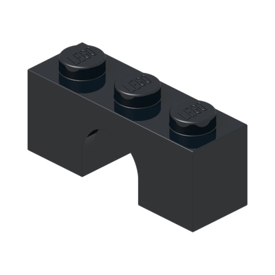 BRICK W. BOW 1X3 · Black (réf. BrickLink Black)